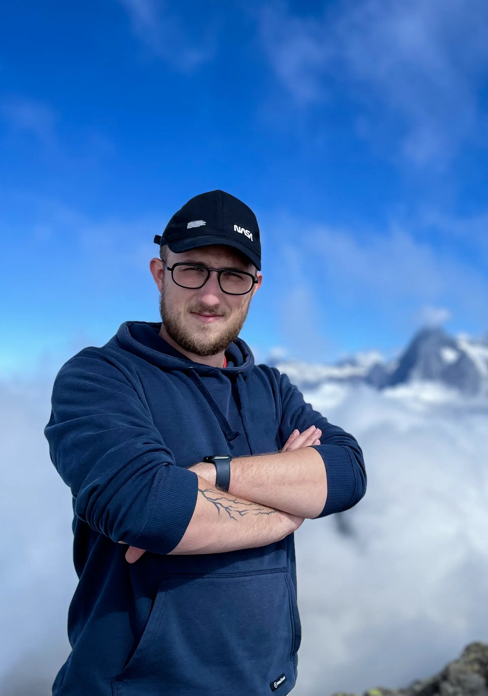 Photo of a man in a mountains